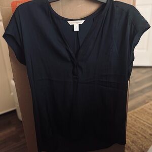 Banana Republic Black Mandarin Collar Blouse